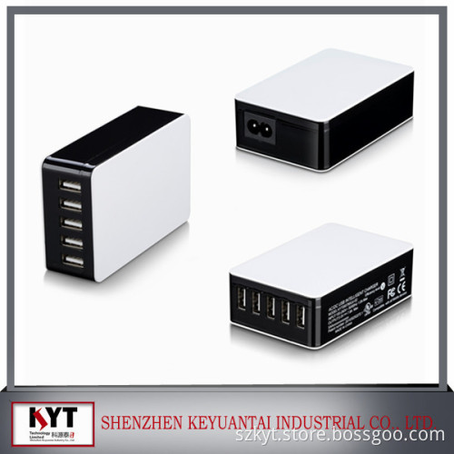 5-Port USB Charger UK plug+multi color 32W A High Speed family size Multiple Desktop wall charger